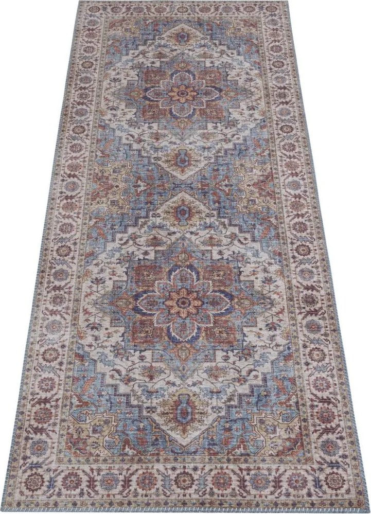 Dywan klasyczny orientalny Asmar cyjan niebieski 80 cm x 200 cm