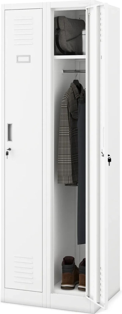 Dwudrzwiowa szafa BHP wąska 60x50x180 cm Kacper 2, biała