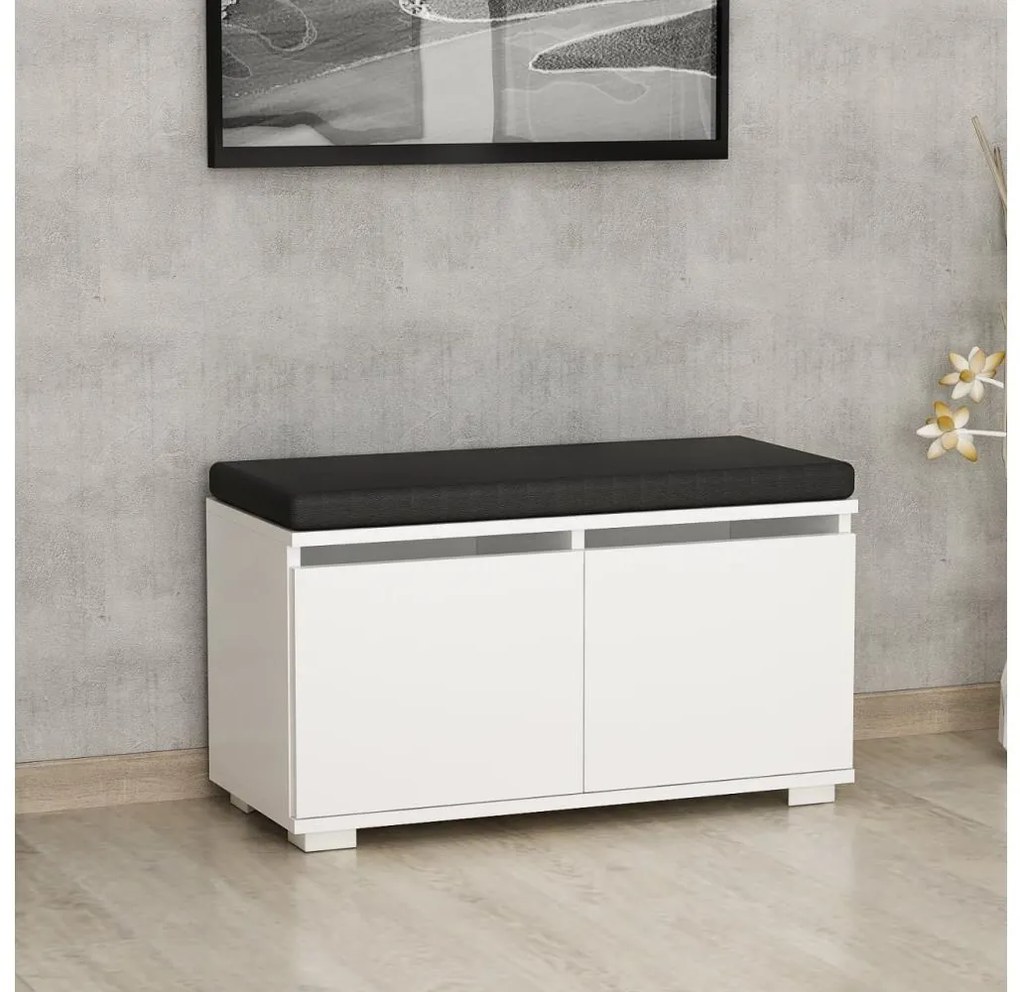 Szafka na buty DRAGO 42x80 cm biały/czarny