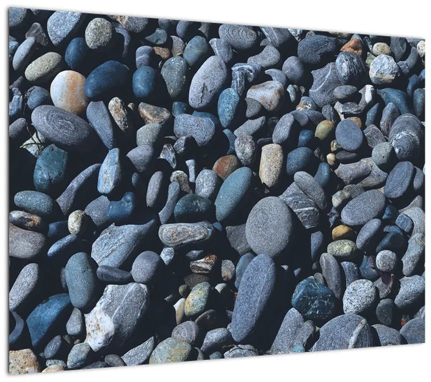 Obraz na szkle - kamyki z plaży (70x50 cm)