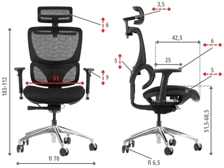 Fotel biurowy ERGONEW S1A czarny tkanina STEMA