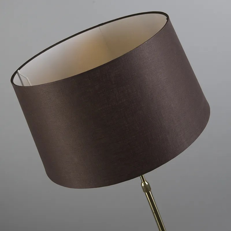 Lampa stojąca złota/mosiądz z brązowym kloszem 45 cm regulowana - Parte Nowoczesny Oswietlenie wewnetrzne