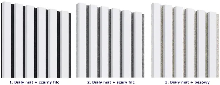 Akustyczne panele lamelowe 2 szt. biały mat E7-C67
