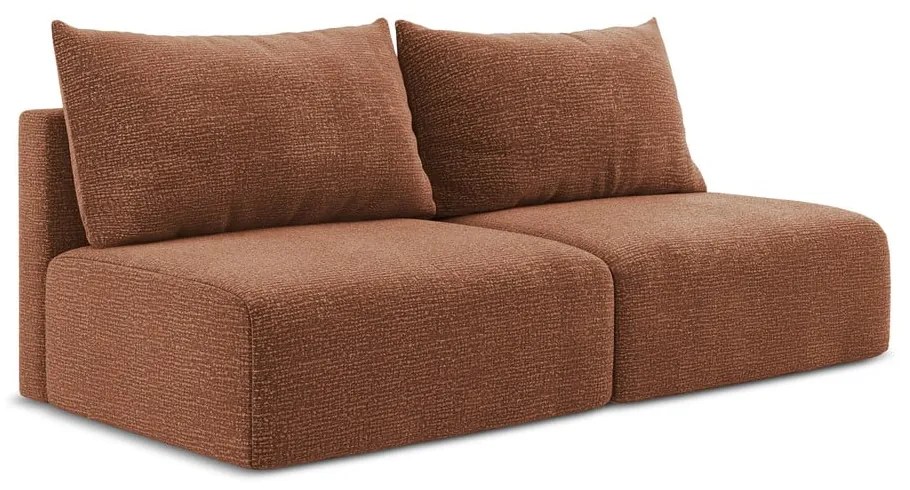 Ceglasta rozkładana/ze schowkiem sofa 216 cm Kalena – Makamii