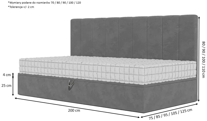 Łóżko dziecięco-młodzieżowe DORIS - 80x200