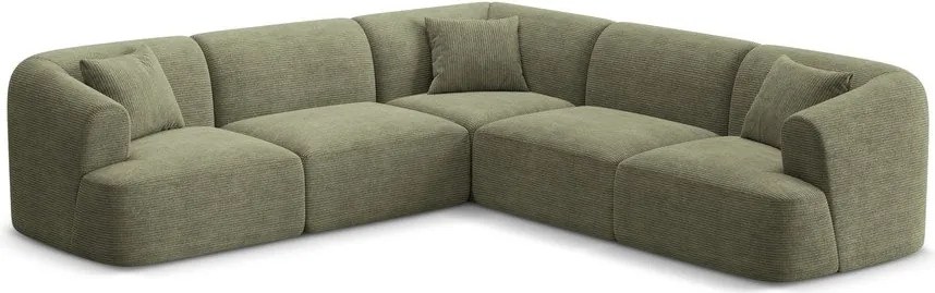 Zielony sztruksowy narożnik Campi – Cosmopolitan Design