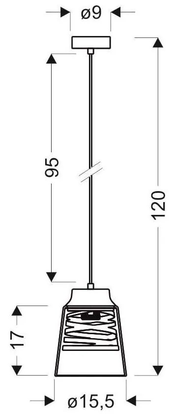 Czarna lampa wisząca ze szklanym kloszem Fresno – Candellux Lighting