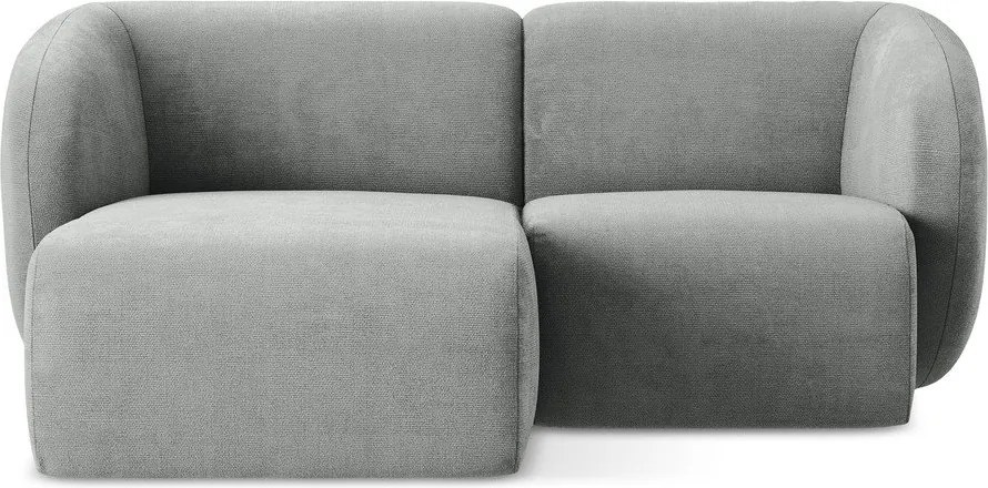 Szary narożnik z tkaniny szenilowej (lewostronny/z szezlongiem) Lani – Makamii