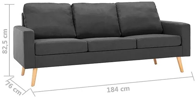 3-osobowa ciemnoszara sofa - Muria 3Q