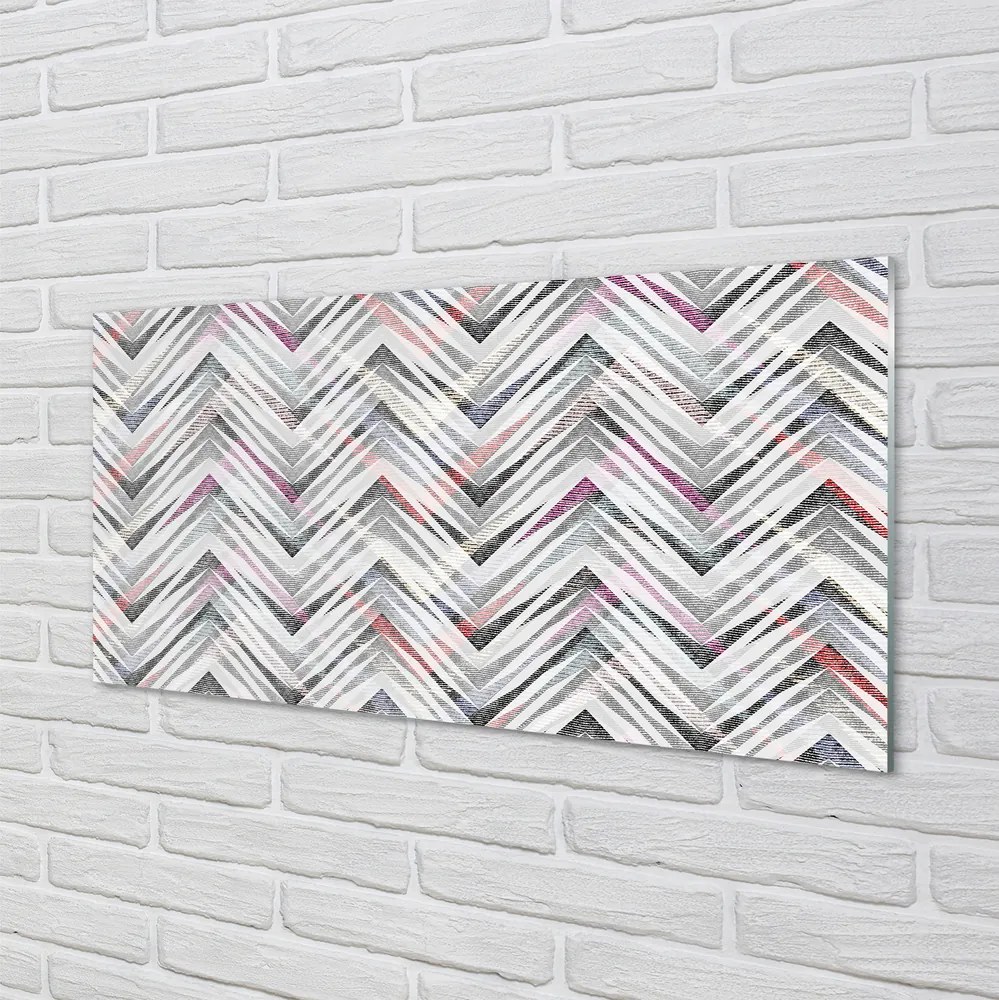 Panel szklany do Kuchni Kolorowy Wzór Jodełki