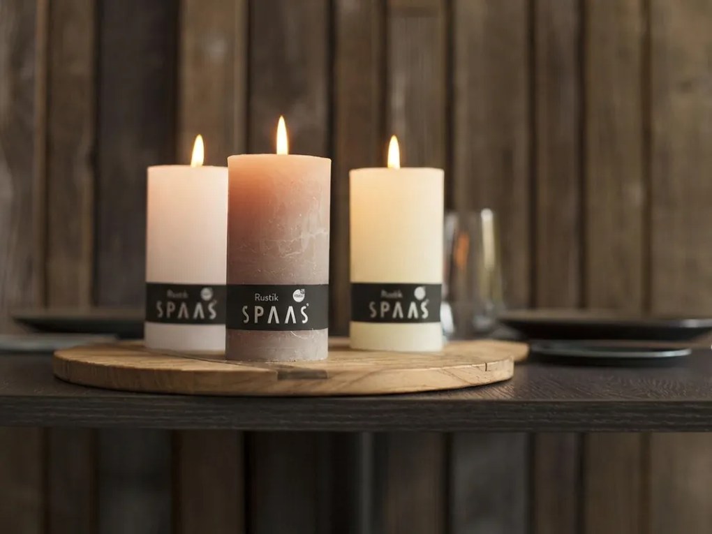 Świeca słupkowa SPAAS RUSTIK 13 cm różowa