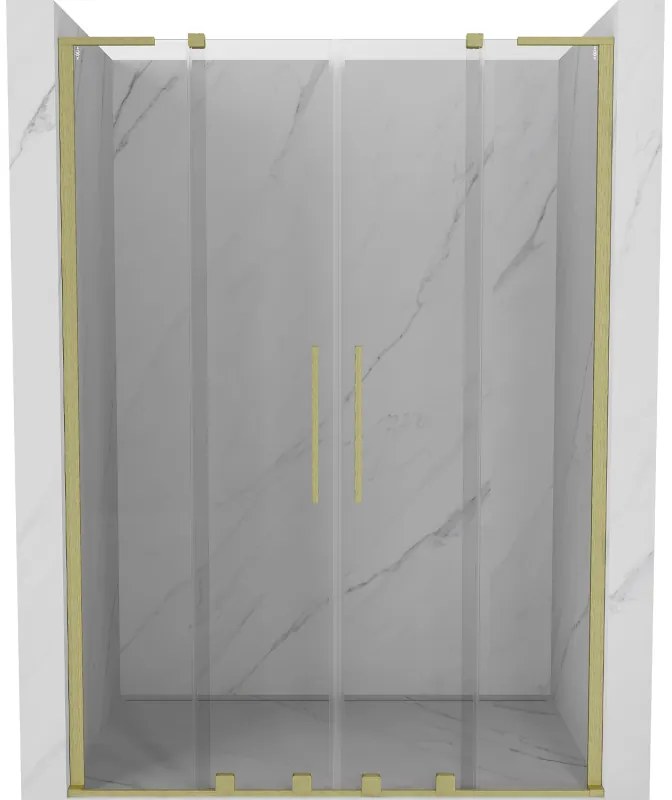 Mexen Velar L Duo drzwi prysznicowe rozsuwane 150 cm, transparent, złote szczotkowane - 871-150-003-02-55