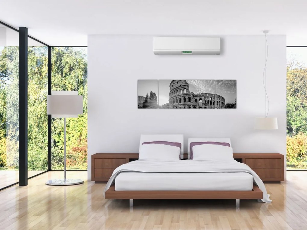 Obraz - Koloseum w Rzymie, czarno-biały (170x50 cm)