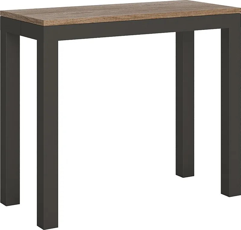 Konsola rozkładana 90x40/300 cm Everyday Evolution Dąb naturalny rama w kolorze Antracytu