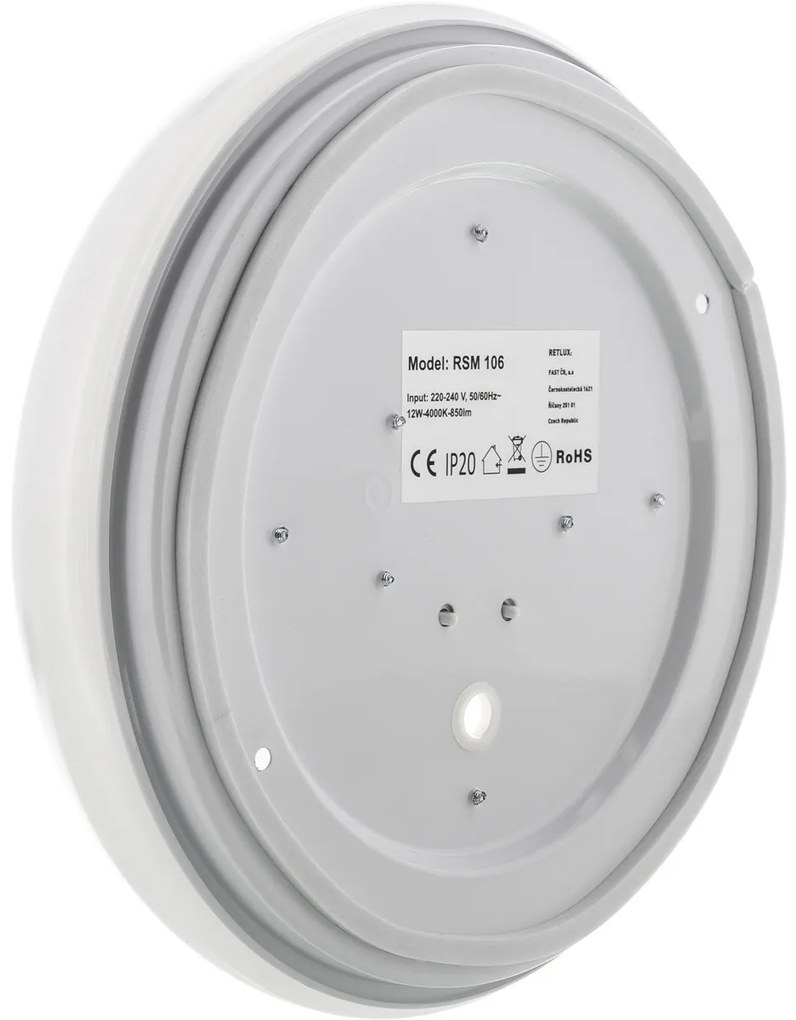 Retlux RSM 106 Oprawa sufitowa LED białaneutralna, śr. 22 cm, 12 W, 850 lm