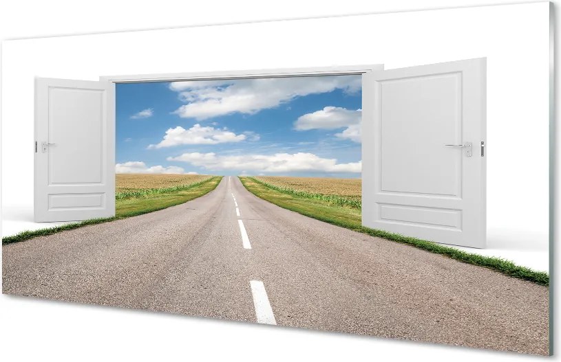 Szkło do Kuchni na Ścianę Surrealistyczna Droga do Drzwi