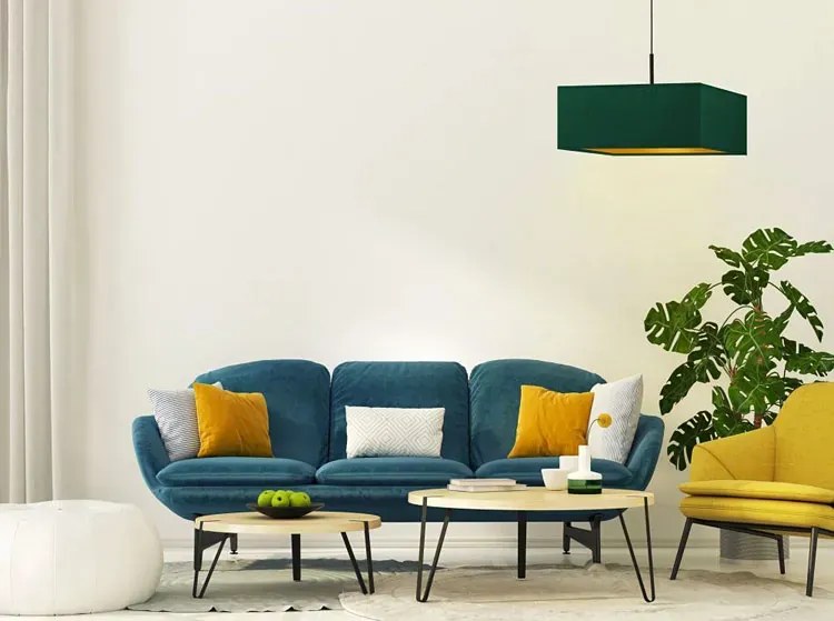 Kwadratowy żyrandol glamour na czarnym stelażu - Z5-P76