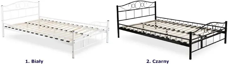 Białe metalowe łóżko z zagłówkiem 120x200 A7-B26