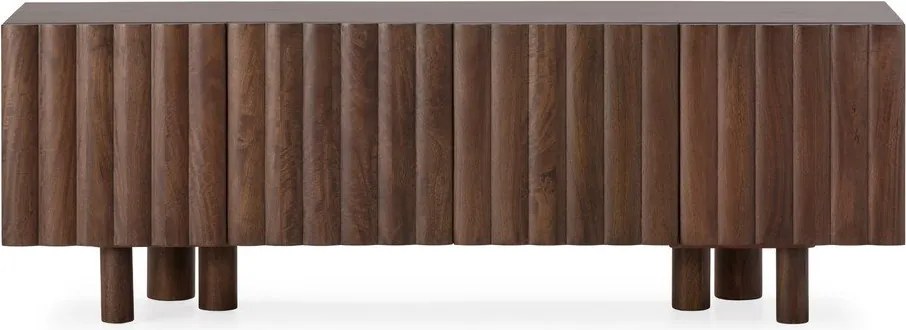 Brązowa szafka pod TV z litego drewna mango 160x55x40 cm Tamira – MOME