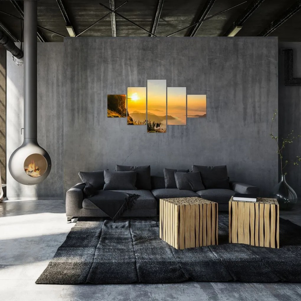 Obraz doliny w porannej mgle (125x70 cm)