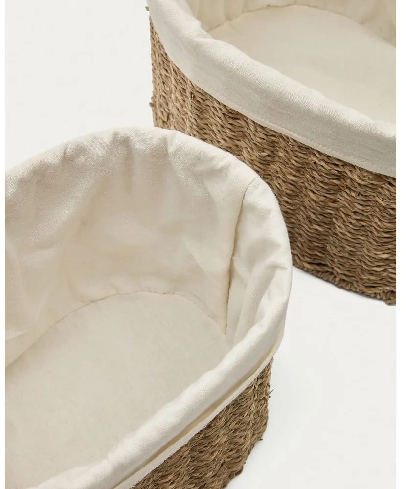 Koszyki z trawy morskiej zestaw 2 szt. 35x25x25 cm Tossa – Kave Home