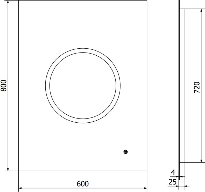 Mexen Koga lustro łazienkowe podświetlane 60 x 80 cm, LED 6000K, antypara - 9821-060-080-611-00