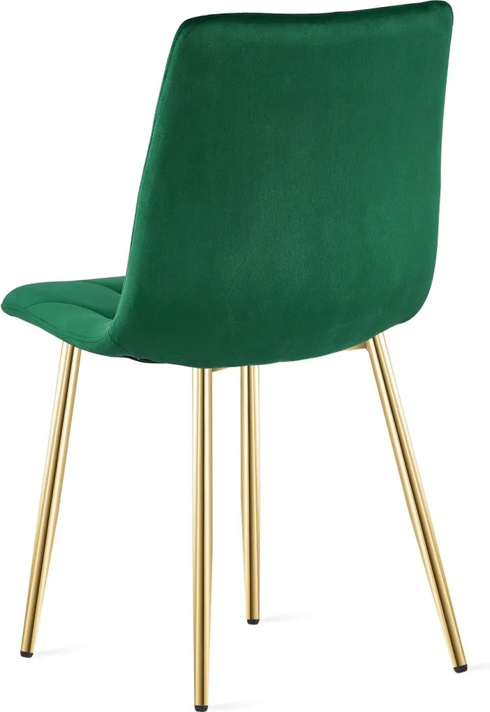 Zielone krzesło do kuchni LIBRA aksamitne ze złotymi nogami