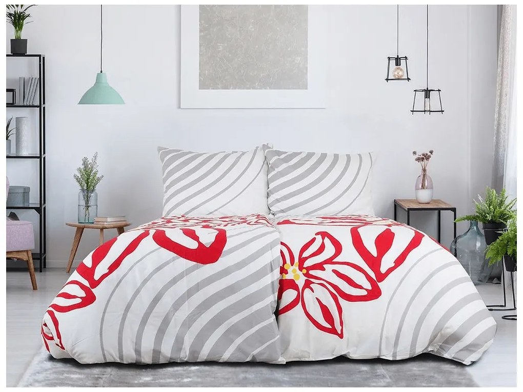 PrzytulneMieszkanie.pl PrzytulneMieszkanie.pl Bawełniana pościel FLOERIC jasnoszara Rozmiar pościeli: 70 x 90 cm | 140 x 200 cm