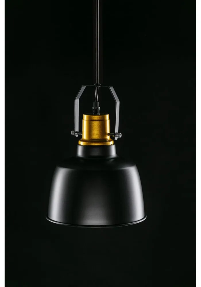 Lampa wisząca w czarno-złotym kolorze z metalowym kloszem ø 22 cm Monroe – GTV