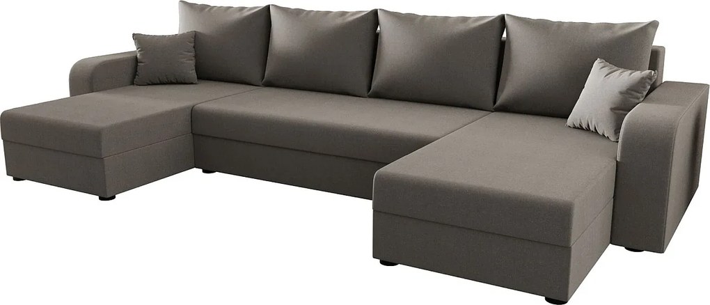 BEDANTE narożnik w kształcie U HEWLET U BIS Sawana 21 szary z funkcją spania sofa w kształcie litery U z pojemnikiem na pościel