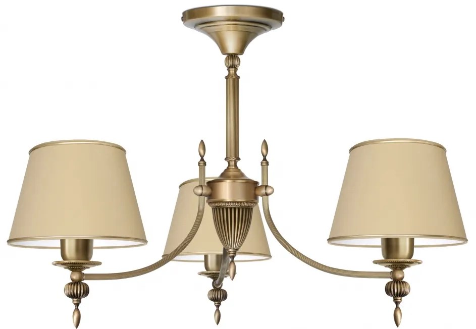 Mosiężny żyrandol z abażurami A-S3AK