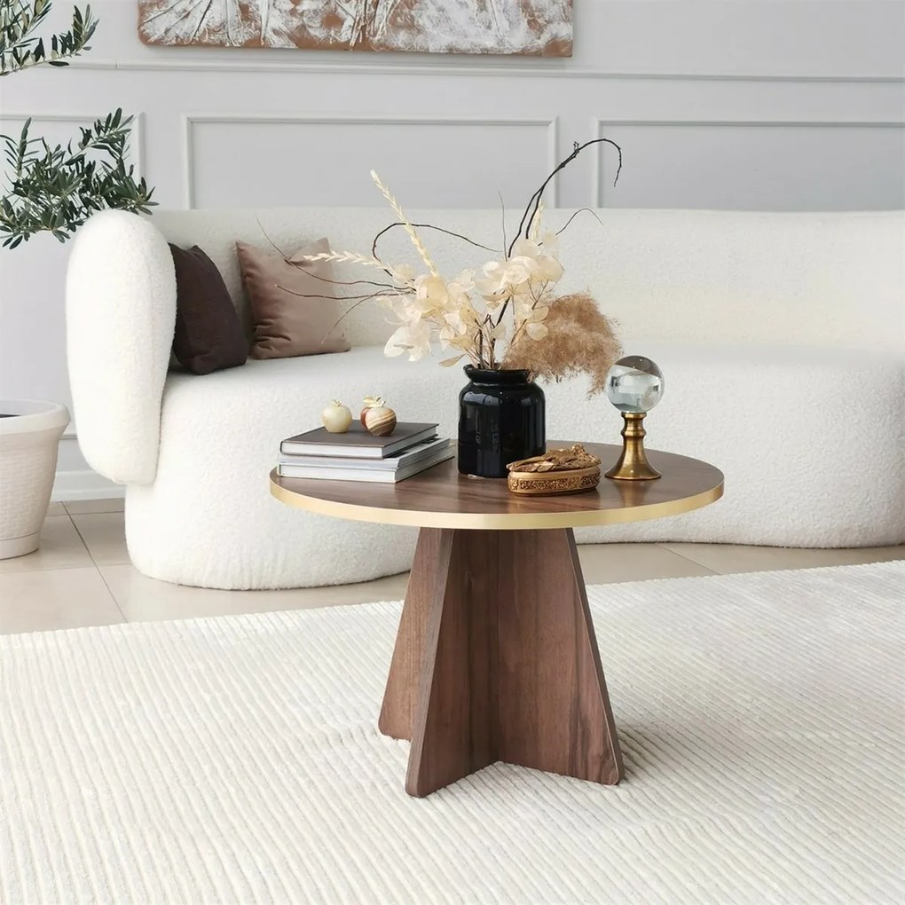 Stolik konferencyjny Mushroom Gold and Walnut