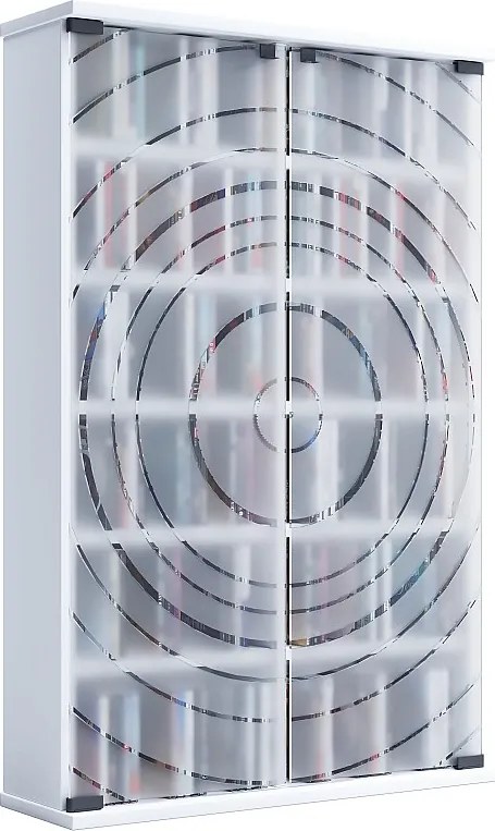 Drewno CD DVD Stand Regal Drzwi szklane Tilano L