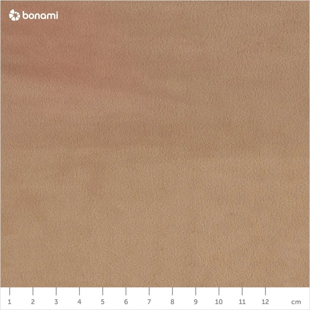 Jasnobrązowe tapicerowane łóżko dwuosobowe ze schowkiem i stelażem 140x200 cm Kiana – Makamii