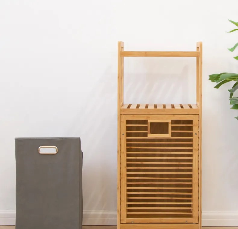 PROMOCJA Szary bambusowy kosz na pranie SOBIKON II. jakość