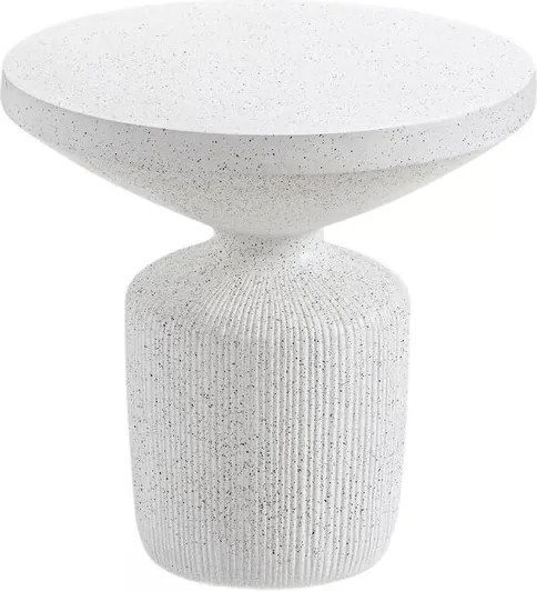 Stolik kawowy okrągły Sintro 54 cm - białe lastryko