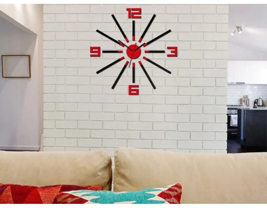 Zegar ścienny naklejany duży nowoczesny akrylowy na ścianę do kuchni salonu