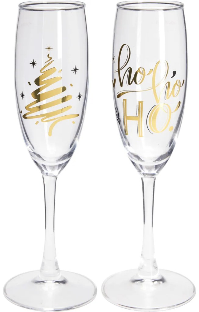 Zestaw 2 kieliszków do szampana Golden Xmas 190 ml