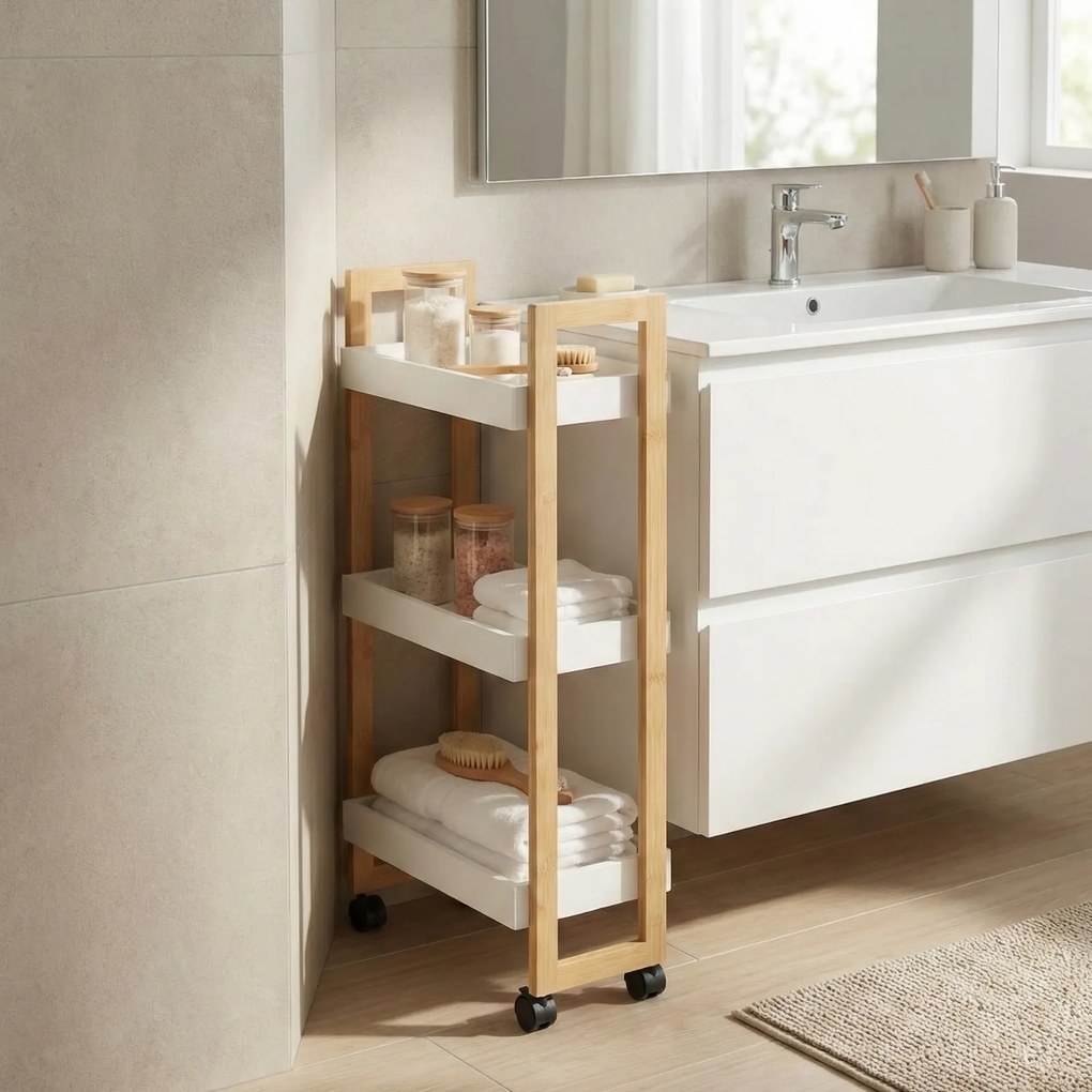 Wąski regał na kółkach ASEM, 80 cm