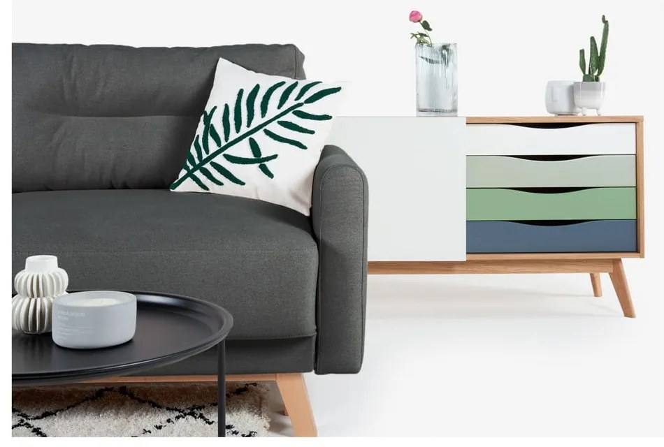 Ciemnoszara sofa rozkładana Bonami Selection Pop