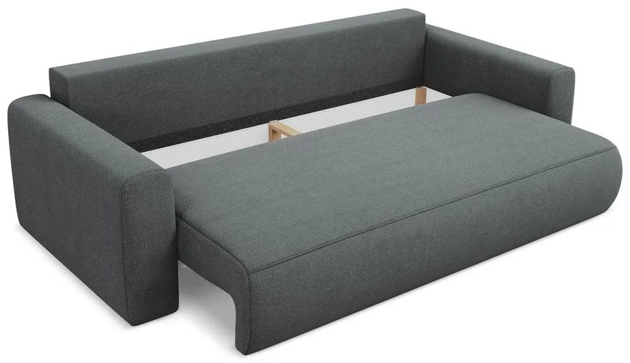 Ciemnoszara rozkładana/ze schowkiem sofa 238 cm Kapua – Makamii