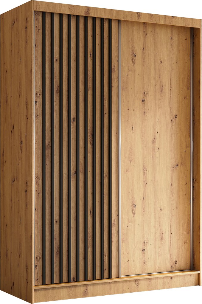 Szafa Przesuwna LAMELLO 150 cm Szafa Dwudrzwiowa Dąb artisan