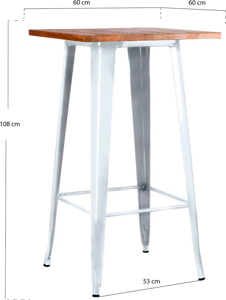 Wysoki stó z naturalnego drewna Torix 60 cm