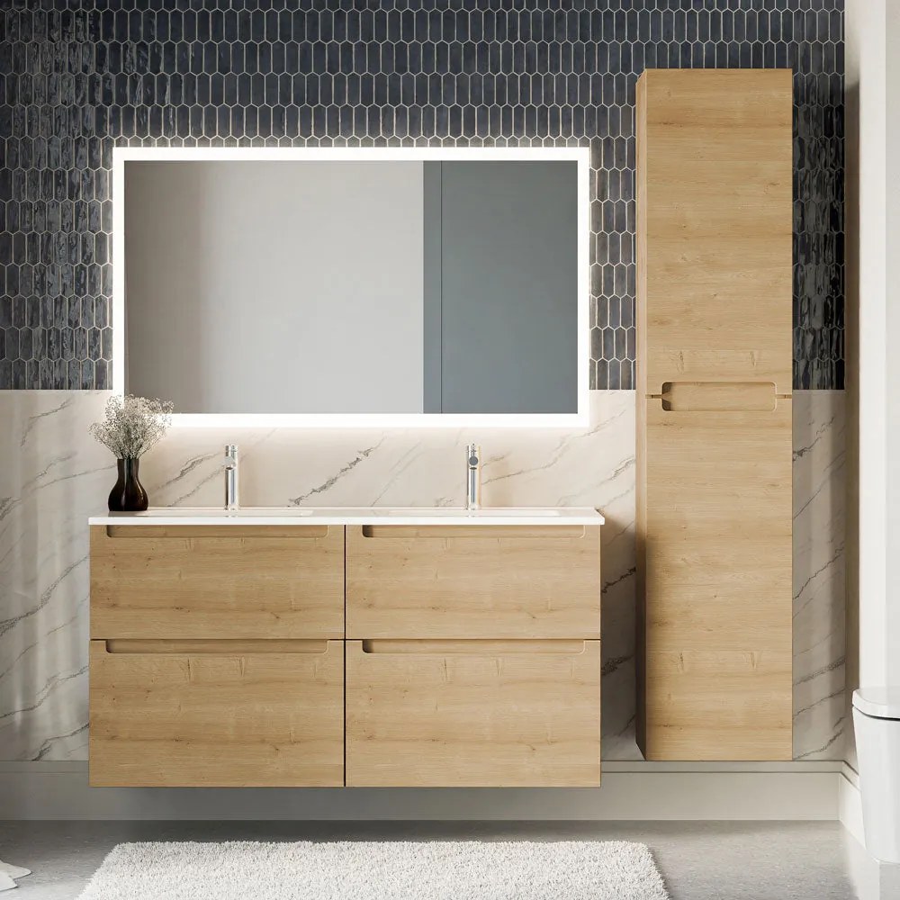 Zestaw mebli łazienkowych VIREO 120 cm z podwójną umywalką