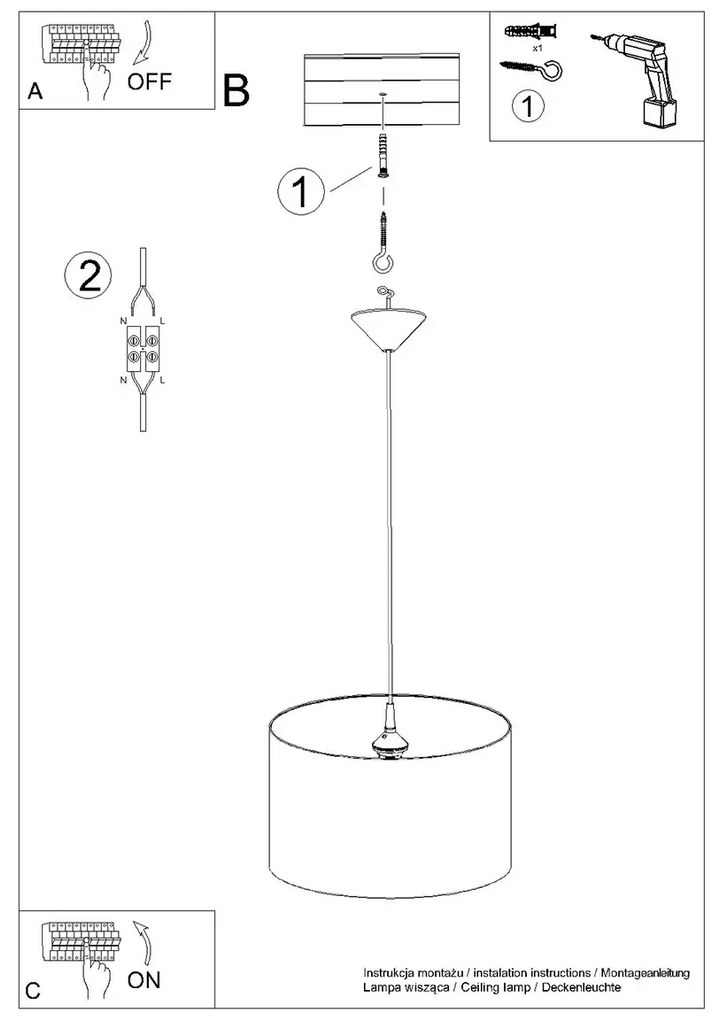Lampa wisząca JEDNOROŻEC 40 biała SOLLUX  LIGHTING