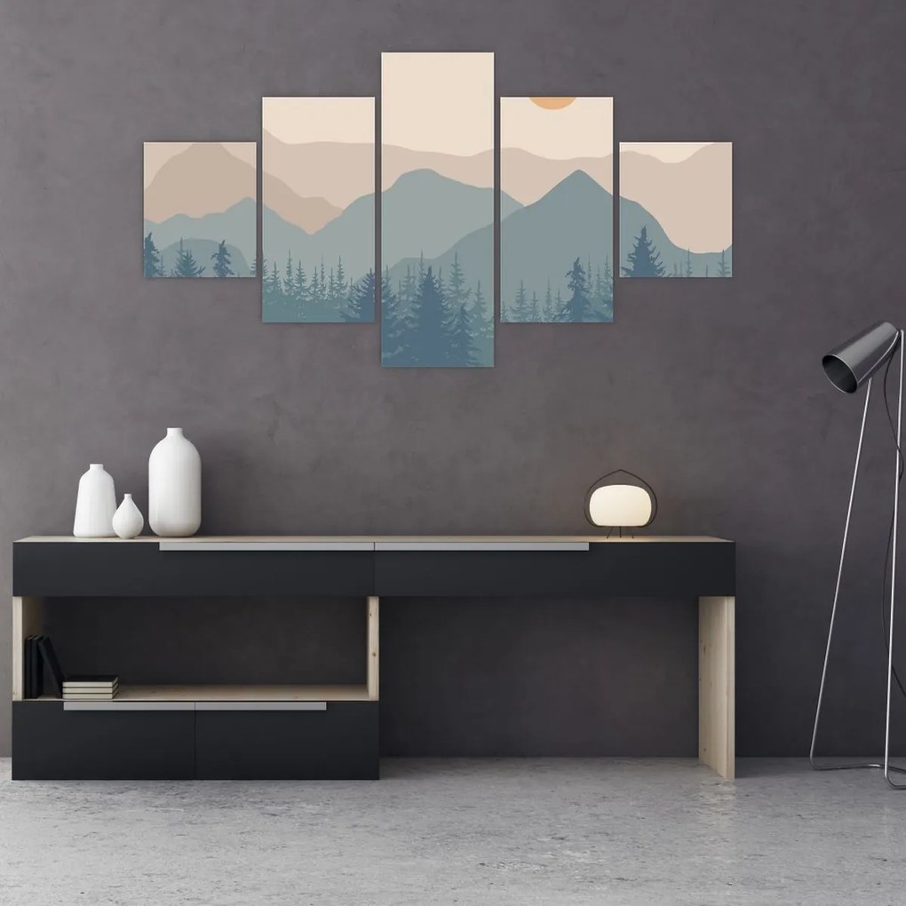 Obraz - Góry Turkusowe N⁰1 (125x70 cm)