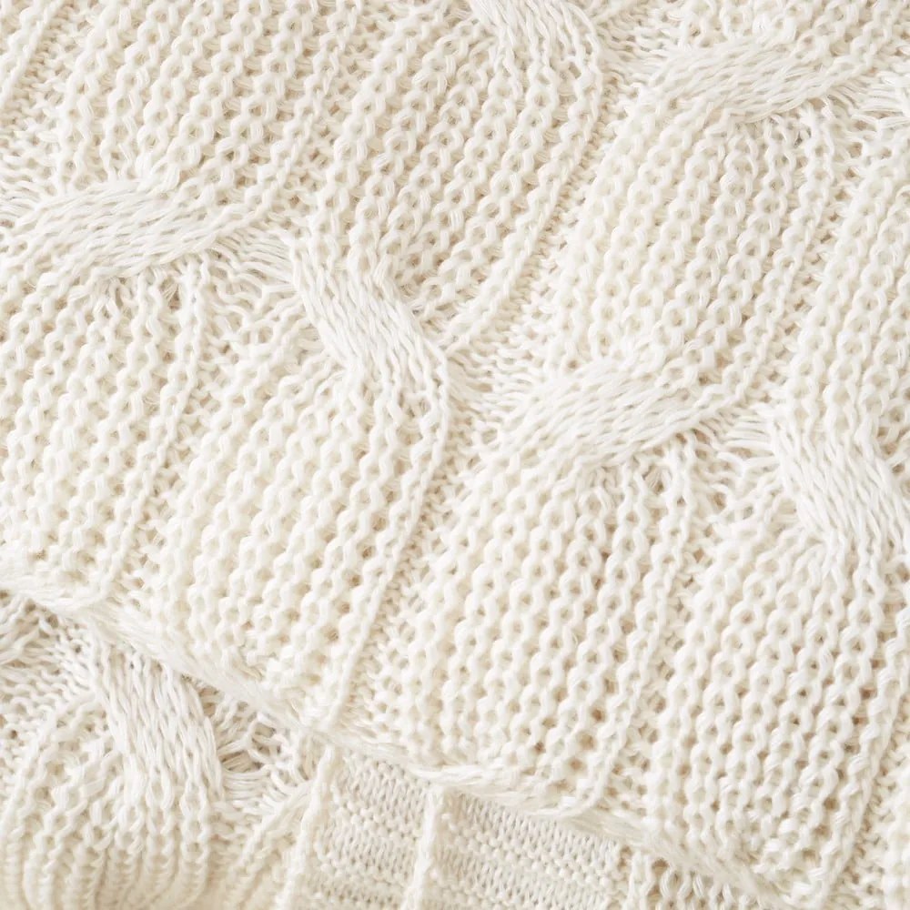 Białobeżowy koc dzianinowy 130x170 cm Chunky Marl Knit – Catherine Lansfield