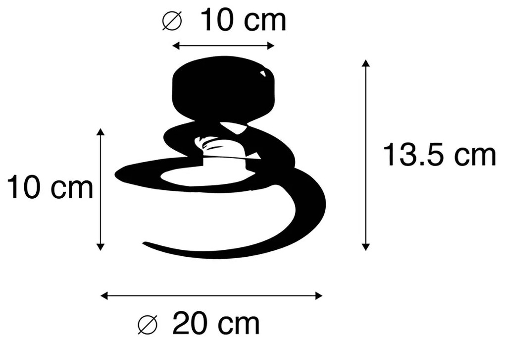 Nowoczesna lampa sufitowa z czarnym kloszem w kształcie spirali - Scroll