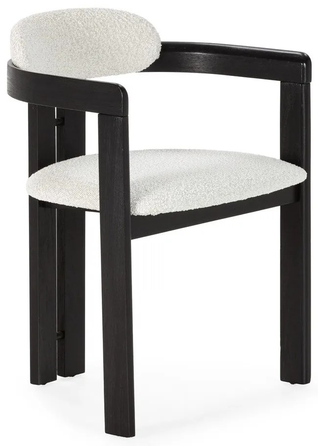 Białe/czarne tapicerowane fotele jadalniane zestaw z podłokietnikami 2 szt. Eiden – MOME