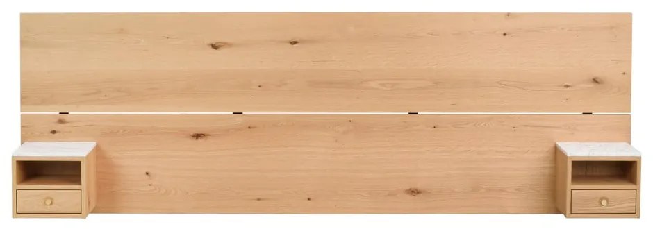 Zagłówek z litego drewna dębowego w naturalnym kolorze 240x79 cm Whitmore – Rowico